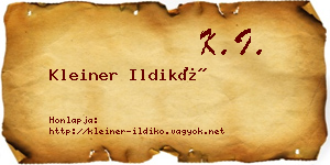 Kleiner Ildikó névjegykártya